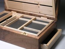 Stationery box in walnut